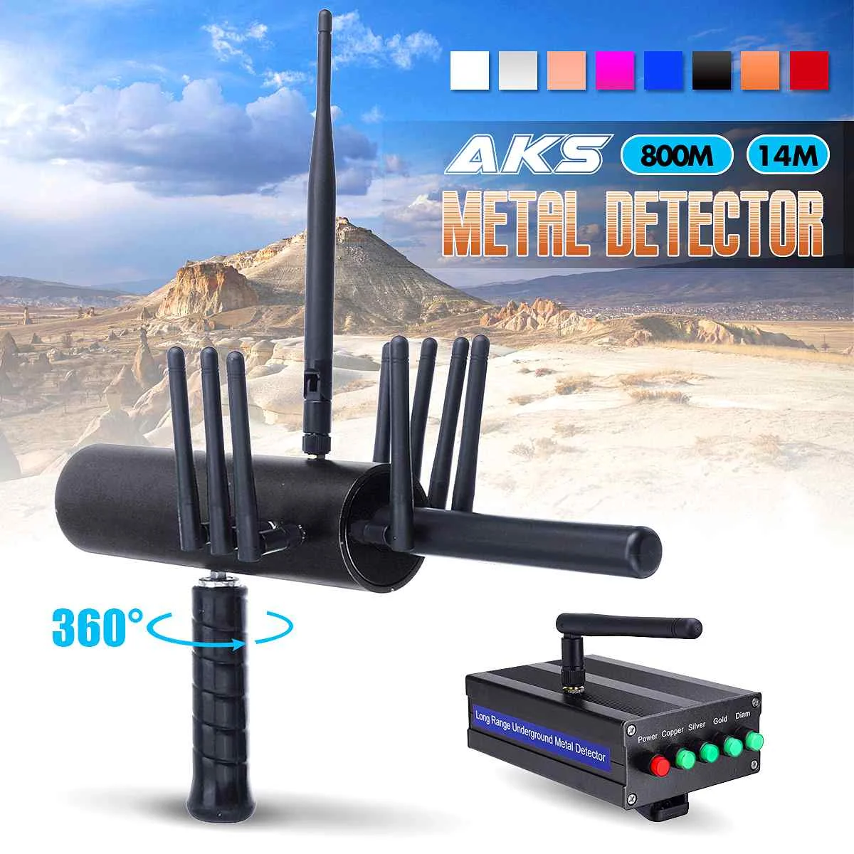 US $159.93 10x Antenna Mini Metal Detector Professional Underground High Sensitivity Gold Detector Digger Largescale Scanner Prospecting