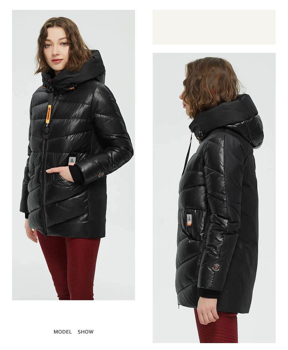 HaiLuoZi 2022 New Winter Jacket Women's Collection Warm Fashion Jacket With Unusual Design and Colors Coats Hooded Parkas 886