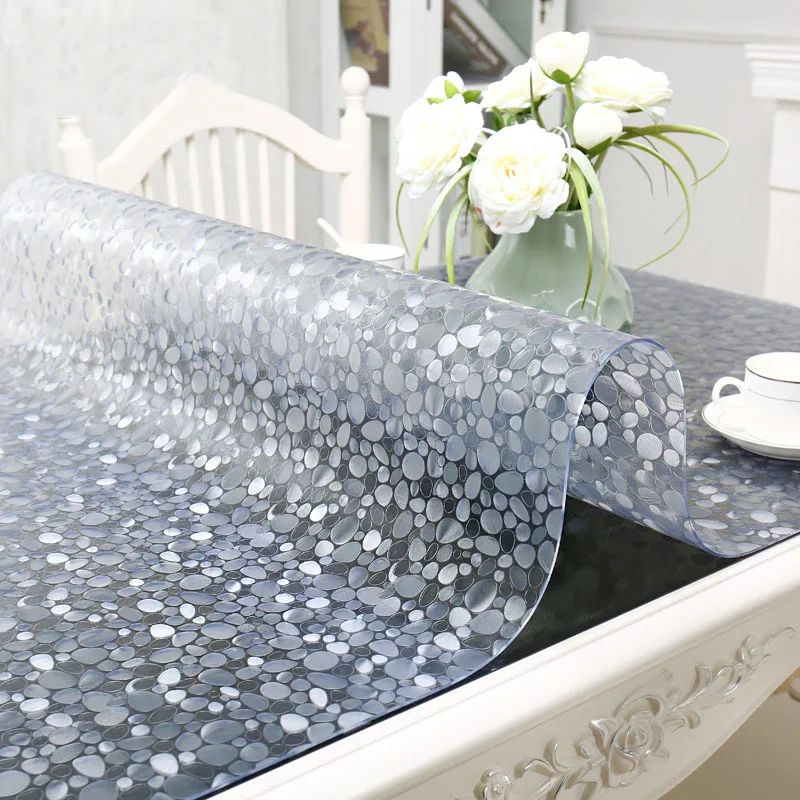  Soft PVCTBZB Glass Tablecloth Thickened 1.5mm Waterproof and Oilproof Plastic Transparent Tableclot