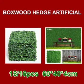 

15/16Pcs ARTIFICIAL BOXWOOD PANELS TOPIARY HEDGE PLANT UV PROTECTED PRIVACY SCREEN OUTDOOR INDOOR USE GARDEN FENCE BACKYARD