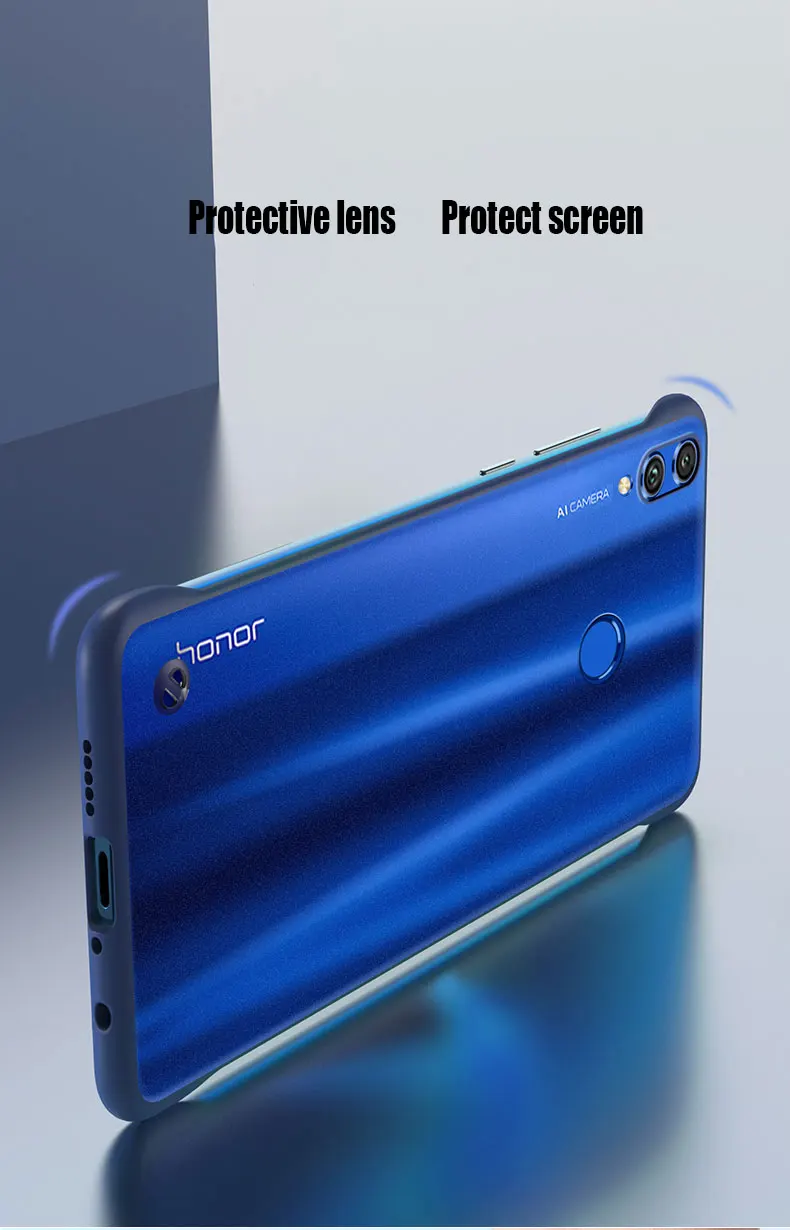 Бескаркасный чехол для huawei Honor 9X Pro чехол Ультратонкий матовый PC противоударный чехол для задней панели для huawei Honor 8X с закаленным стеклом