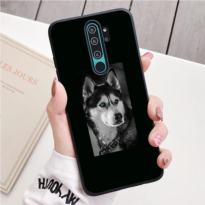 Husky black Silicone Phone Case For Redmi note 8 7 Pro S 8T for redmi 9 7A Cover phone cases for xiaomi