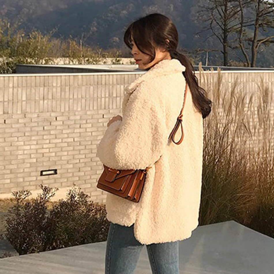 Genayoa, Высококачественная Женская куртка, уличная одежда, кашемировое пальто, женская толстая куртка с длинным рукавом, Женская, корейский стиль