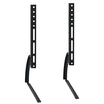 

Easy Install Steel Stable Black Durable Triangle Mount Adjustable TV Stand Base Multi Hole Universal Table Top Home With Screws