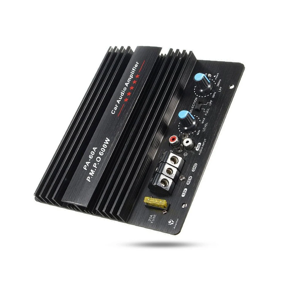 12V 600W PA-60A Динамик сабвуфер бас-модуль высокое Мощность автомобильный аудио аксессуары подойдет как для повседневной носки, так канала прочный Lossless усилитель доска