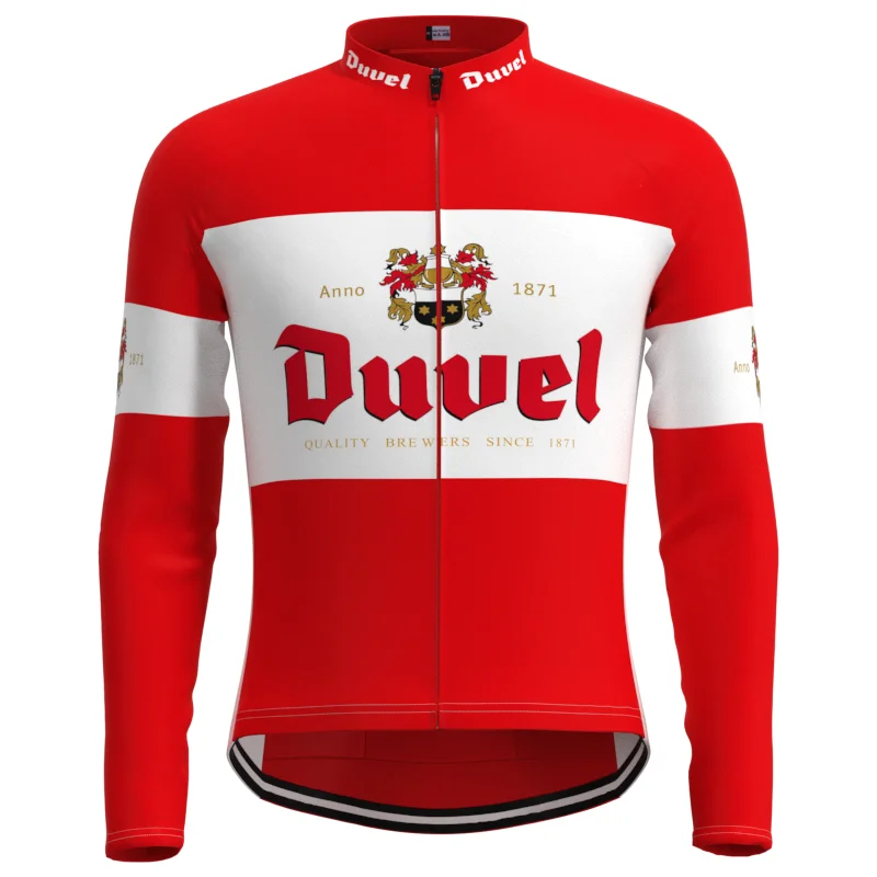 1992 Racing Belgium Duvel Team Man Retro Cycling Jersey Long Sleeves Clothing Triathlon Mtb Bike maillot ciclismo hombre | Спорт и