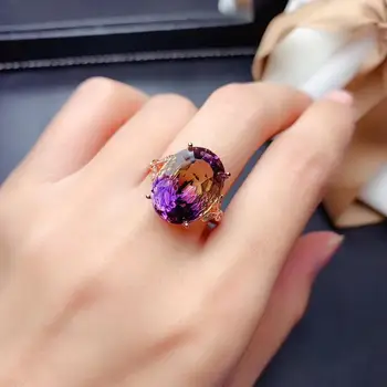 

Ametrine ring Natural And Real Ametrine Ring Wedding Engagement Rings for Women 925 sterling silver Ametrine Ring