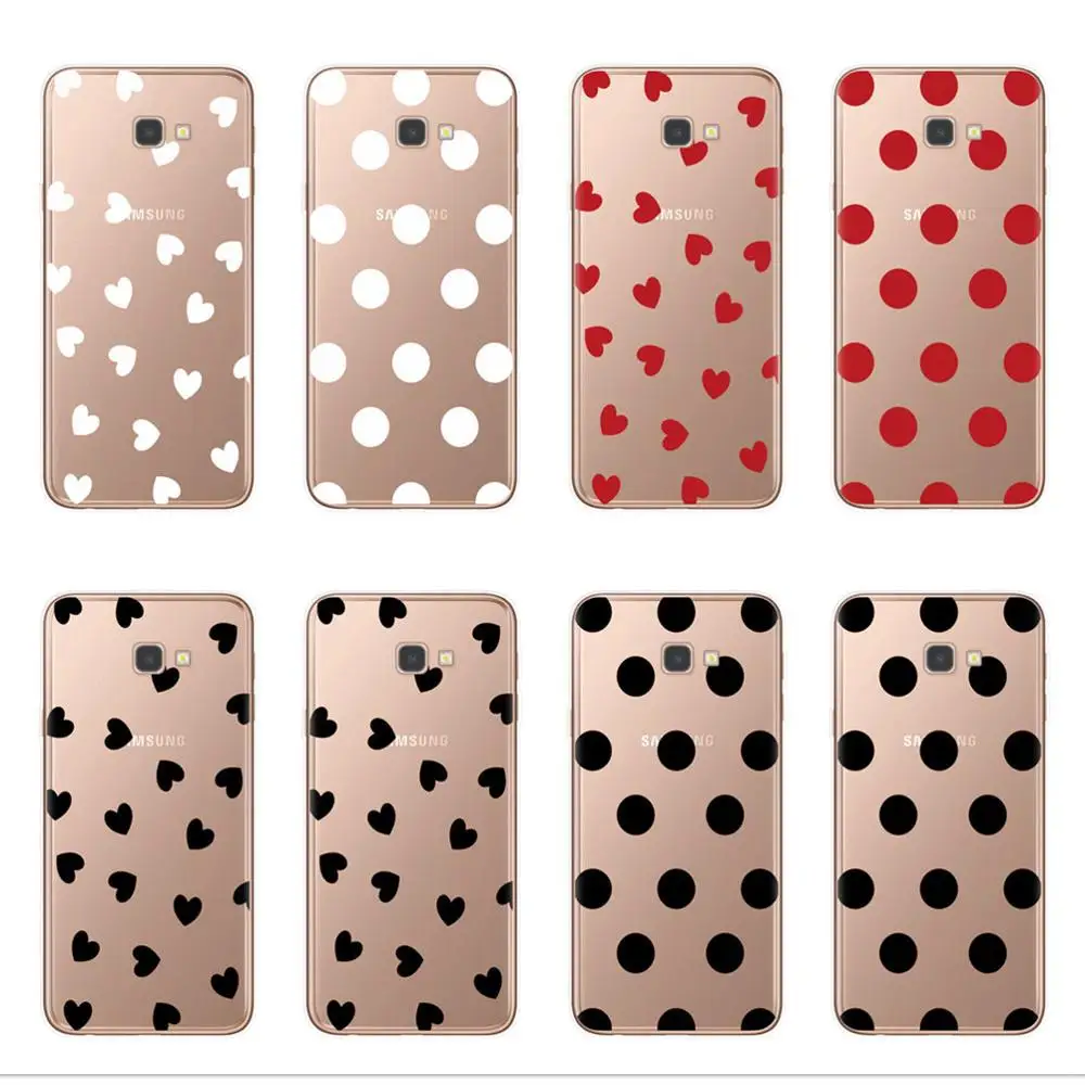 

Phone Case For Samsung J3 J5 J7 2016 2017 J4 J6 Plus 2018 Note 8 9 10 Pro Fashion Cartoon Love Heart Wave Point Clear TPU Cover