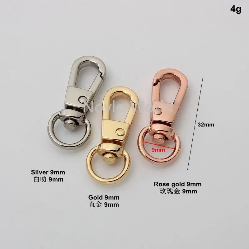 Nolvo World 20pcs 9*32mm 7 colors Eye Bolt Round Big Swivel Trigger Metal Bag Aluminum Zinc Alloy snap buckle