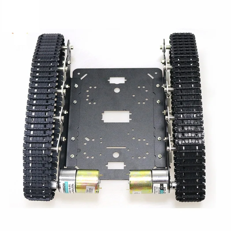 TS100 металлический радиоуправляемый робот-танк шасси автомобиля амортизация автомобиля с системой подвески гусеничная гусеница для Arduino Diy игрушка
