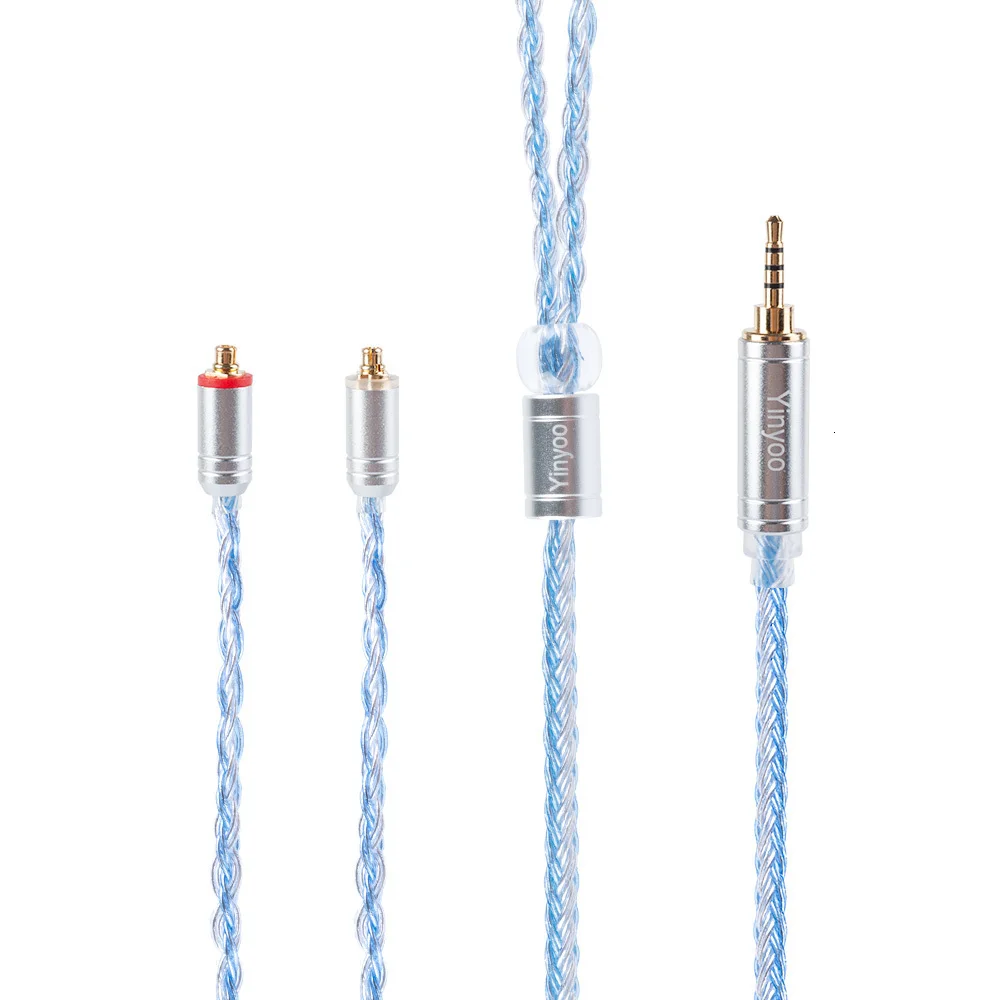 AK Yinyoo 16 Core Silver Plated Cable 2.5/3.5/4.4mm Balanced Earphone Upgrade Cable With MMCX/2Pin for ZS10 PRO AS16 ZSX C12