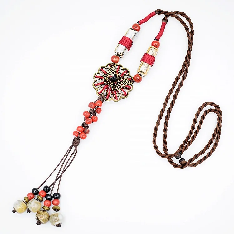 

Ethnic-Style Necklace Handmade for Fine Sweater Chain Autumn And Winter New Style Men And Women Handmade Accessories Scenic Area