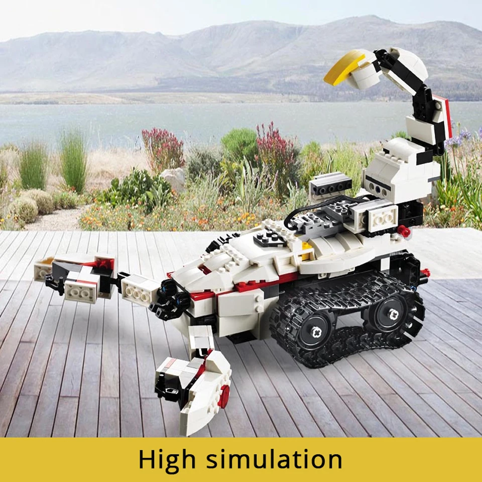Трансформационная идея Rc робот 2в1 модель креативная техническая серия Строительные блоки Набор кирпичей подходящая сборная игрушка