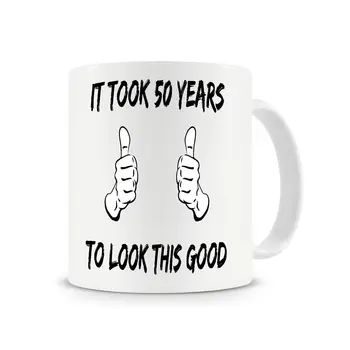 

It Took 50 Years To Look This Good Mug,With Your Age,Funny Coffee Mug Cup with Stirring Spoon Customized