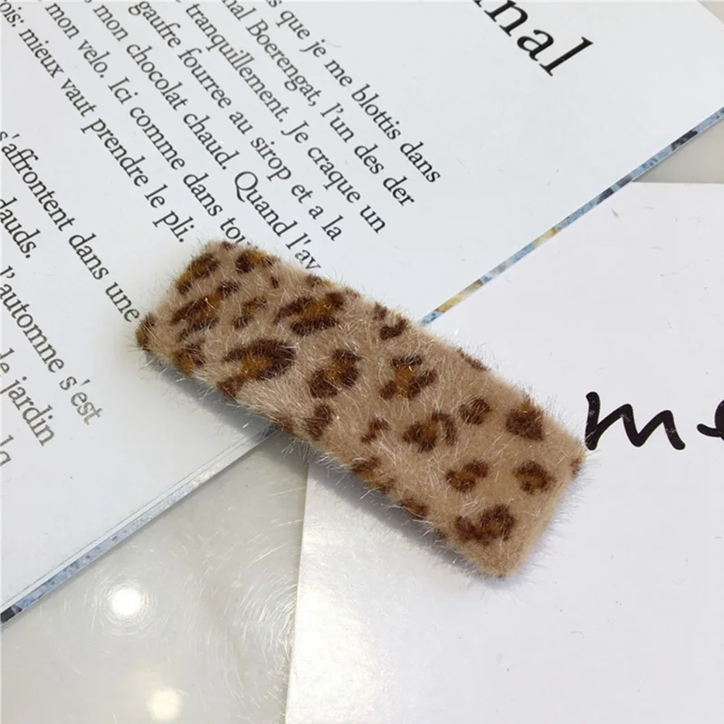 Rectangle light M MISM INS Fashion Leopard Hair Pins Vintage BB Clip Girls Barrettes Hairband Geometric Hairgrips Korean Style Hair Accessorie - Color: Rectangle light
