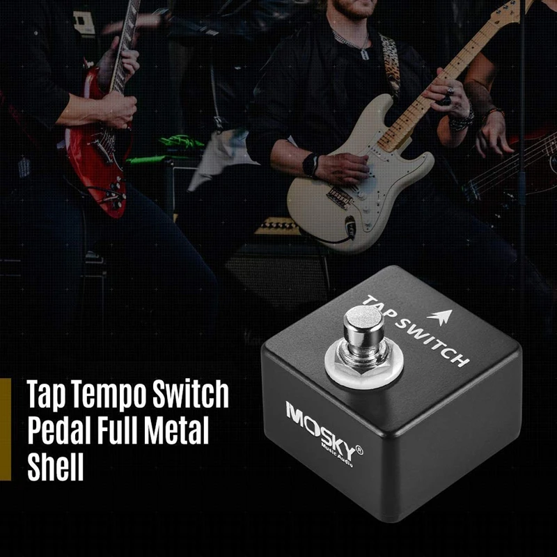 MOSKY TAP переключатель для гитары педаль эффектов Tap Tempo переключатель для гитары педаль полностью металлический корпус для гитары Запчасти и аксессуары