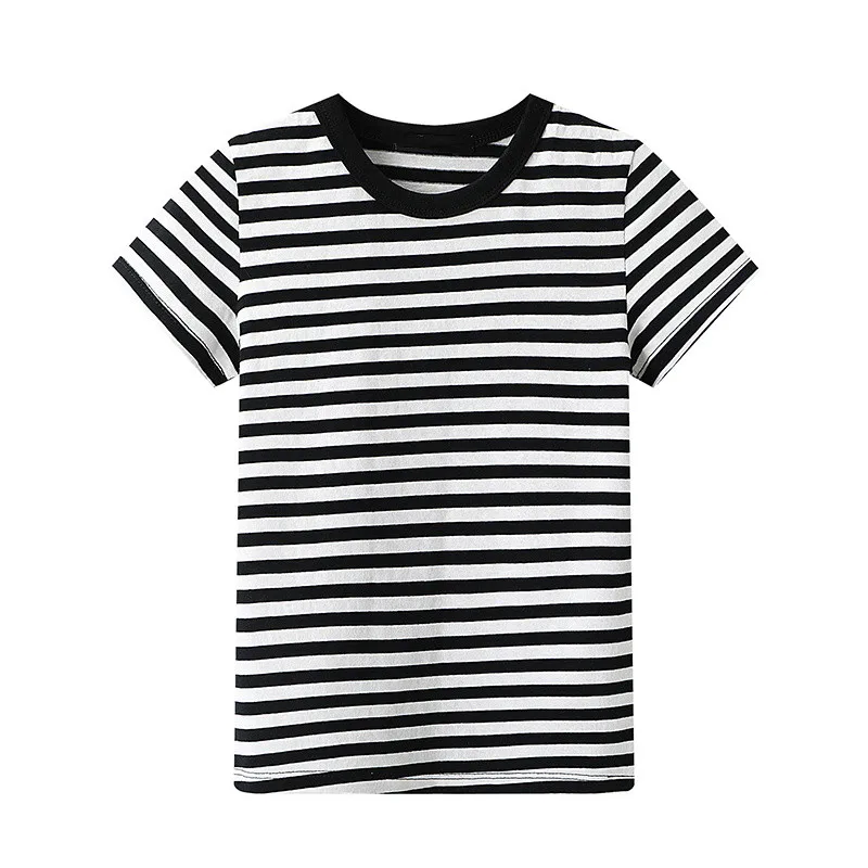 

PUWD Y2K Cute Girl Black White Stripe Short Sleeve T-Shirt 2022 Summer Fashion Ladies Cotton Slim Crop Tees Women Slim Tops