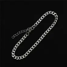  Trendy  Stainless Steel Anklet Simple  On Foot Ankle Bracelets For Women Men Leg Chain Jewelry Gifts 23.5cm - 22cm Long 1 PC 