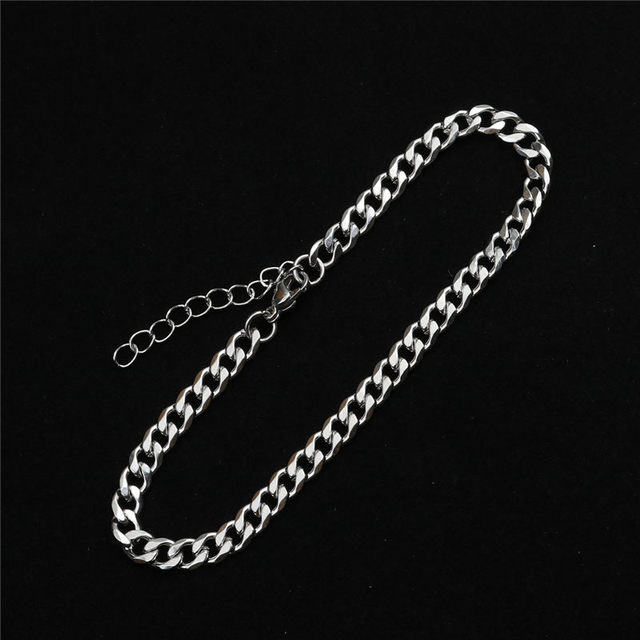 Stainless Steel Anklet Simple  On Foot Ankle Bracelets For Women Men Leg Chain Jewelry Gifts 23.5cm - 22cm Long 1 PC