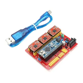 

CNC Shield V4+ Nano 3.0 A4988 3 Axis Stepper Driver Board Engraving Machine Set