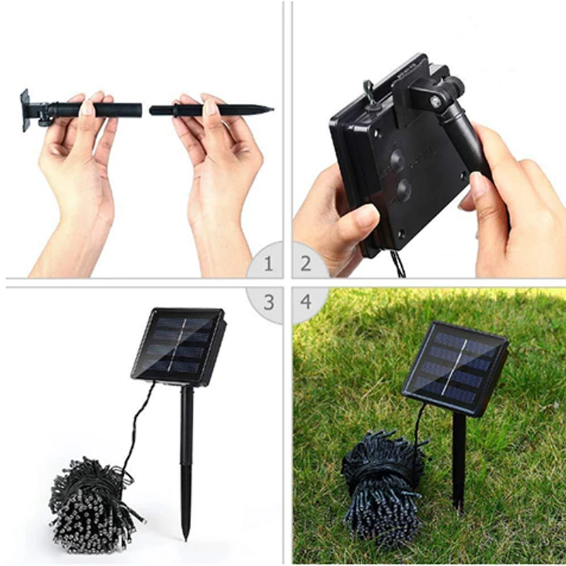 Solar para Jardim Luzes de Fadas Natal ao ar Festa à Prova Solar String Strip Guirlanda Alimentado Livre Decoração Dwaterproof Água 22 m - 200led Luz 12 ???-2