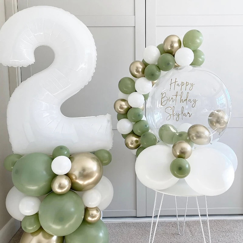 32inch White Number Balloons 1 2 3 4 5 6 7 8 9 Foil Balloon Birthday Party Decorations Maca Digital air Globos Baby Shower |