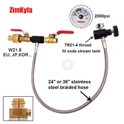 W21.8 CO2 Refill Adapter Charging Adaptor for Filling Soda Water Maker Sodastream Carbonator Cylinder Tank Canister