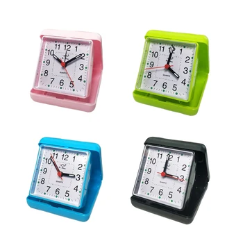 

Small Battery Operated Analog Travel Alarm Clock Classic Simple Square Mini Alarm-Clock, Silent No Ticking and Easy Set