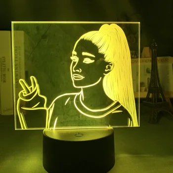 

Singer Ariana Grande Led Night Lamp for Fans Room Decor Nightlight Usb Battery Led Colorful Acrylic 3d Night Light Dropshipping