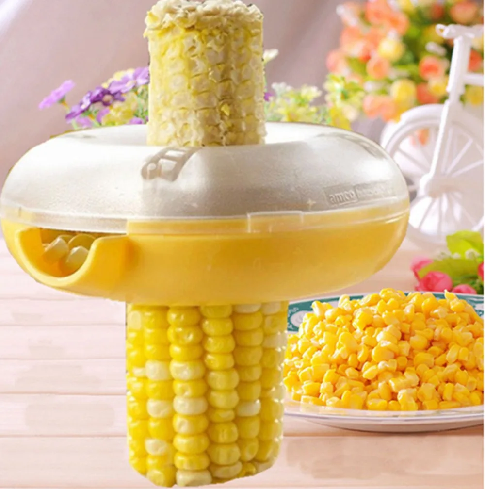 Желтый одношаговый прибор для чистки кукурузы для удаления зачистки один шаг прибор для чистки кукурузы молотильные инструменты креативная посуда для зачистки