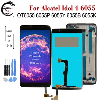 

LCD With Frame For Alcatel Idol 4 6055 LCD Display Touch Sensor Screen Digitizer Assembly OT6055 6055P 6055Y 6055B 6055K Display