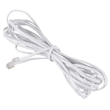 Белый RJ11 6P4C модульный телефонный удлинитель свинцовый кабель 6 м 20 футов