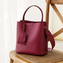 WOONAM Женская модная сумка Топ скрыть из натуральной телячьей кожи ведро сумка WB1065