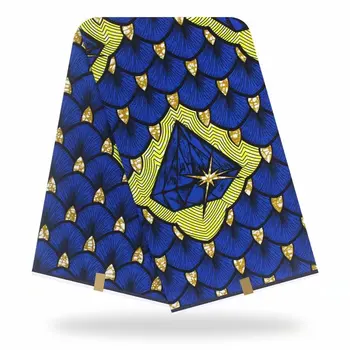 

African Wax Printed Cotton Fabric Real Soft Ankara Fabric 100%High Quality Ankara Wax Prints Fabric 6 Yards For Sewing SP19-98