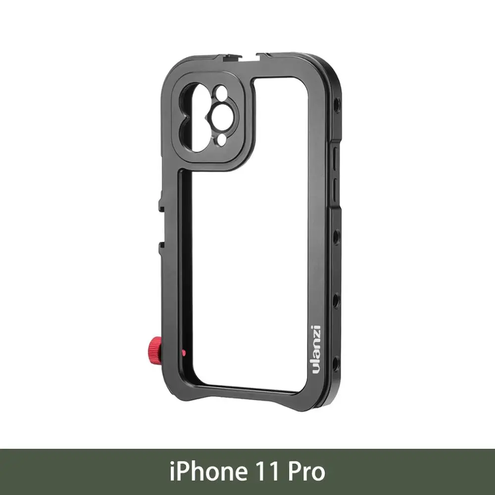 Ulanzi металлическая видео клетка для Iphone 11 серии Магнитный дизайн двойная холодная обувь 17 мм Крепление объектива четырехместная защита - Цвет: iPhone11 Pro CK1
