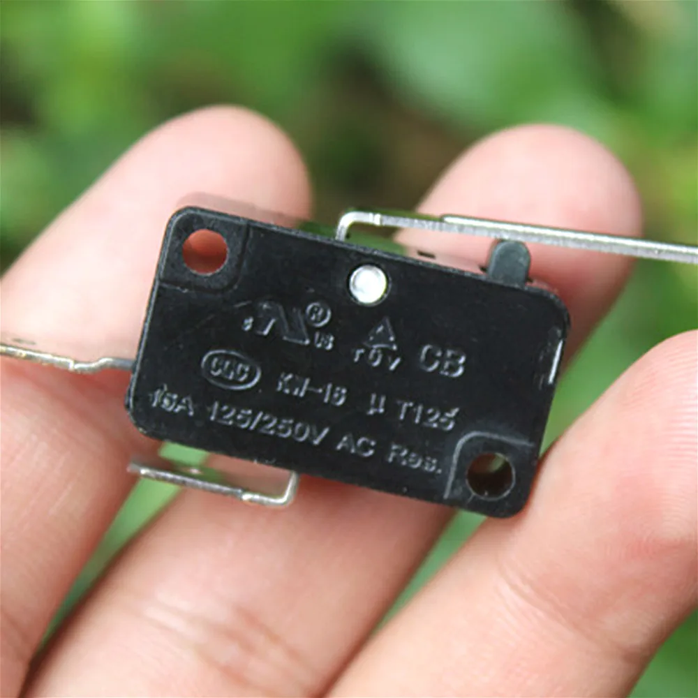 Mini Micro Limit Switch NO 2 Pins PCB Terminals 16A AC 125V 250V Lever Action Push Automatic Control Normally Open Microswitches |