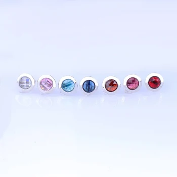 

Original 925 Sterling Silver Pan Earring Shiny Crystal Cz Multicolor Pan Earrings For Women Wedding Gift Fashion Jewelry