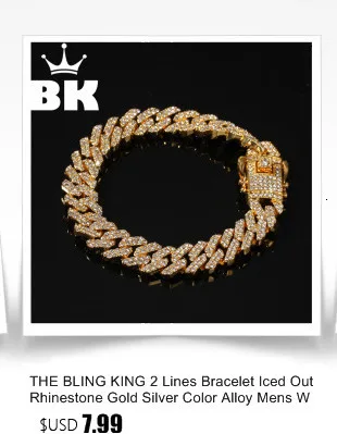 Хип-хоп золотой тон мужской Bling Iced 13 мм браслет микс с магнитной пряжкой покрытый высокое качество браслет для вечерние подарки