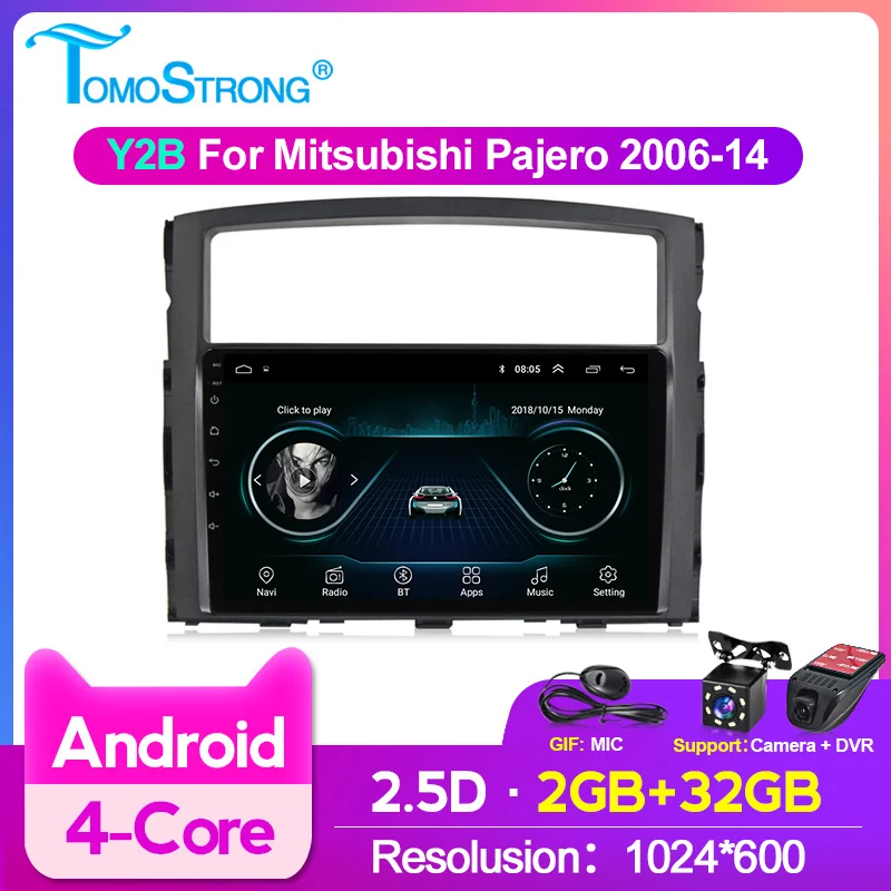 Автомобильный мультимедийный плеер 4 ядра экран 2.5D Android для Mitsubishi Pajero V80 V90 2006-2014