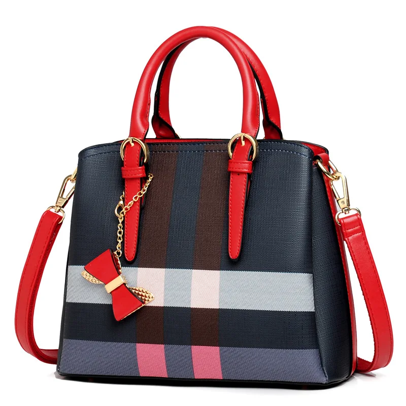 

New Style Stripes Handbag Shoulder Oblique Autumn Backpack Export Hot Models
