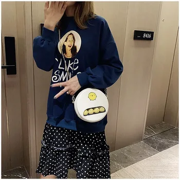 

New funny hard shell small round bag cartoon cute creative single shoulder messenger bag female custom grab doll machine