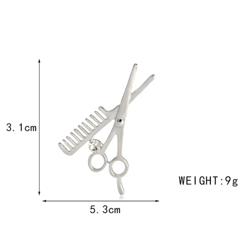 Модная хлопковая расческа Брошь Ножницы булавки парикмахерские инструменты корсаж брошки и булавки для воротника женщин и мужчин Ювелирные изделия Подарки FPJXZ123