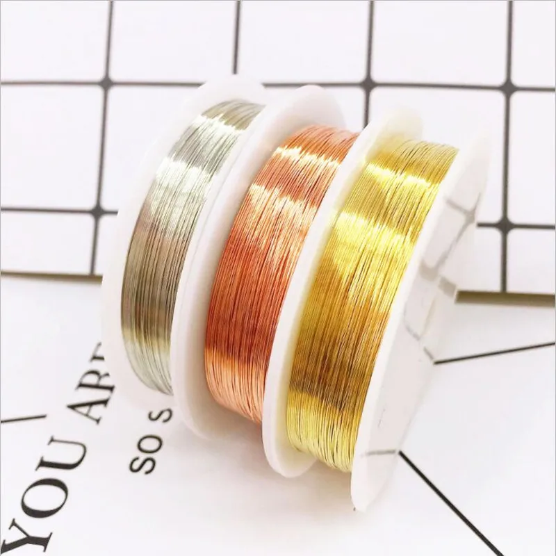 Wholesale 0.3/0.4/0.5/0.6/0.7/0.8mm Brass Gold silver Copper Wires Beading Wire For Jewelry Making colors | Украшения и