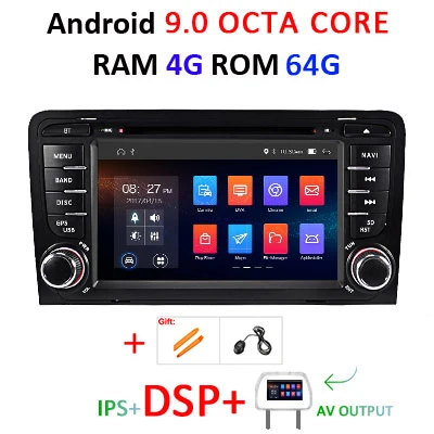 Ips DSP 4G 64G Android 9,0 автомобильный DVD gps для Audi A3 8P 2003-2012 S3 2006-2012 RS3 Sportback 2011 мультимедийный плеер стерео радио - Цвет: 9.0 4G 64 DSP AVOUT