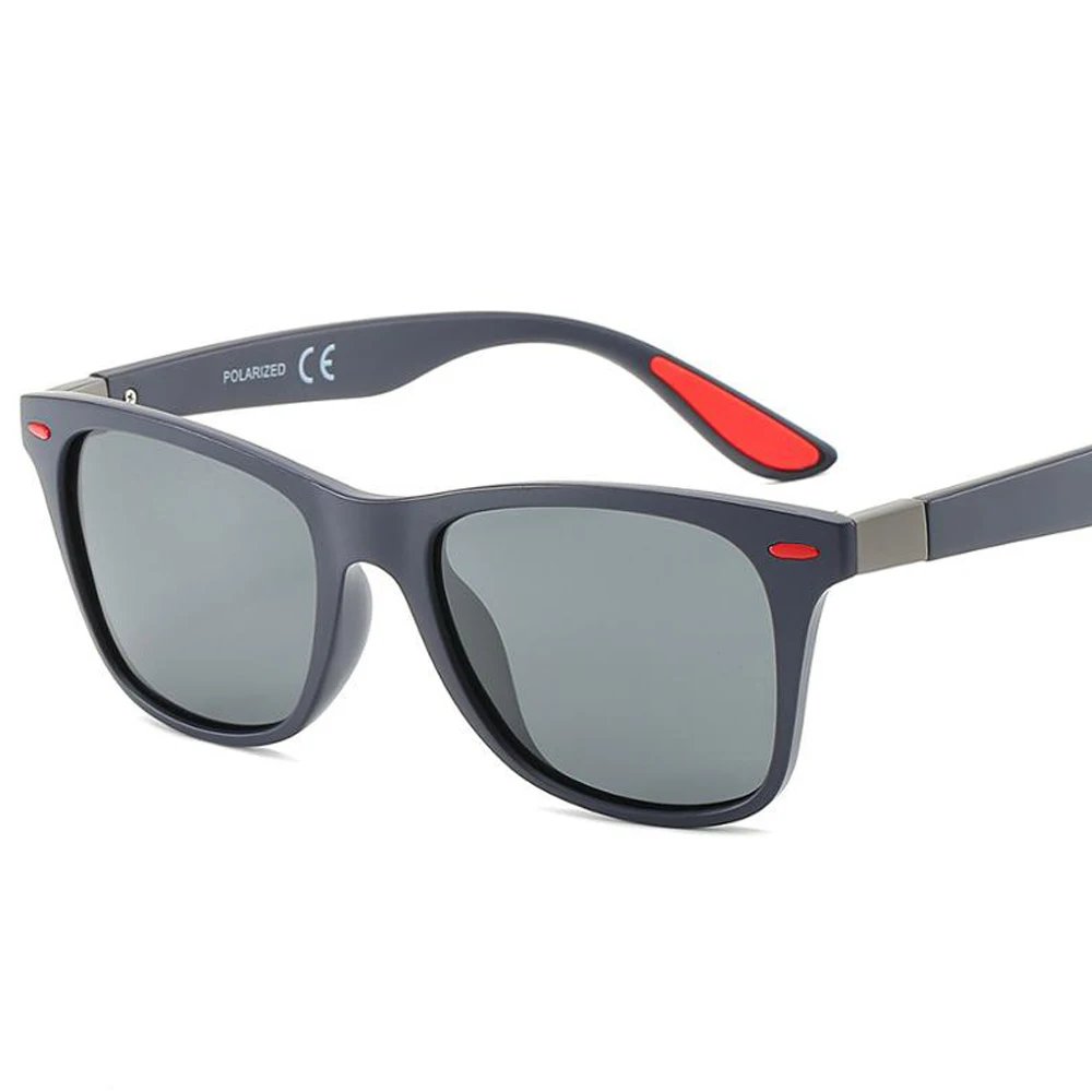 Брендовые Дизайнерские мужские солнцезащитные очки, поляризованные очки для вождения, солнцезащитные очки, зеркальные женские очки, заклепка зеркало, квадратные очки UV400