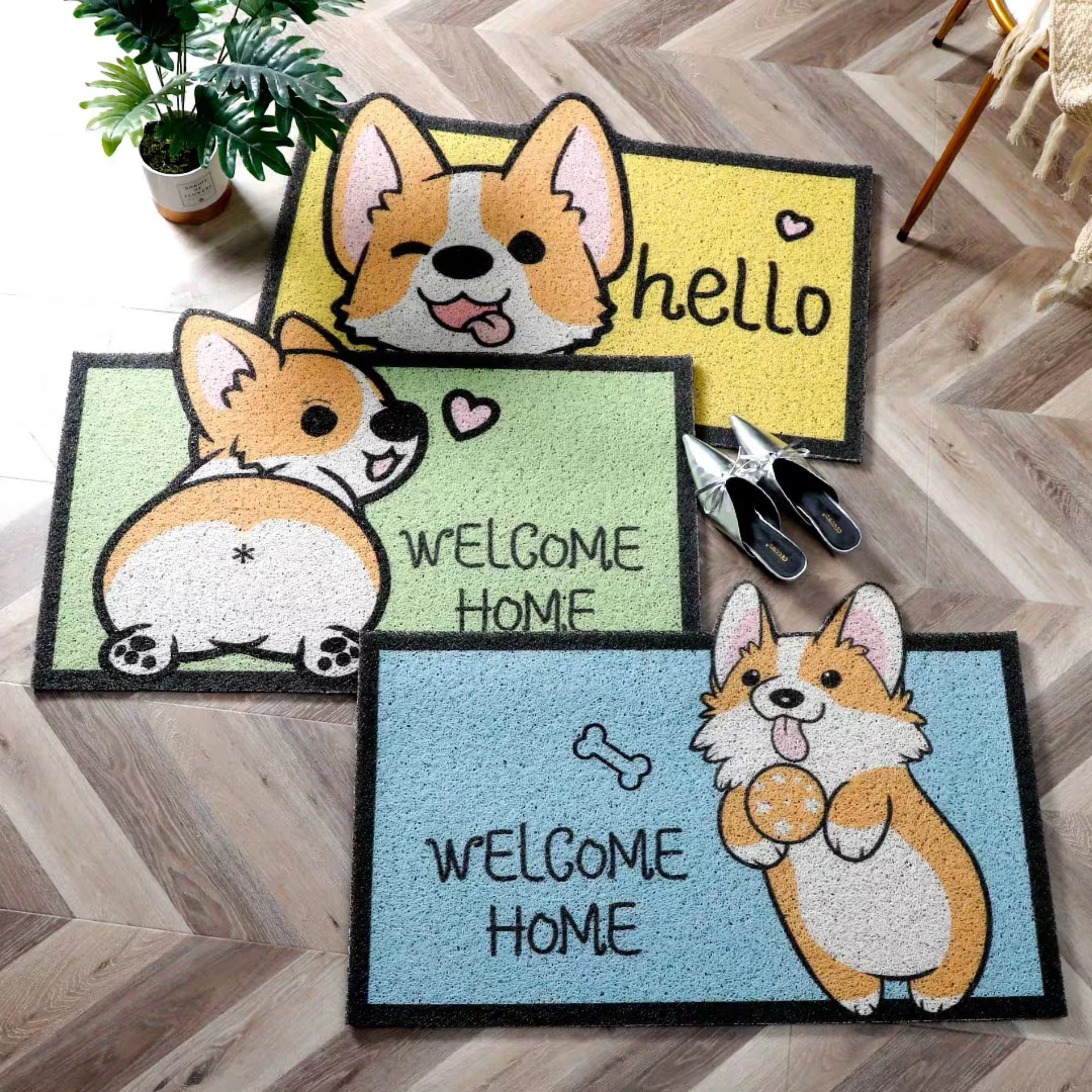 

Door Mat Carpet Cartoon Animal Entry Floor Printed Door Mat Dirt-resistant Household Non-slip Hallway Bedroom Kitchen Mat Carpet