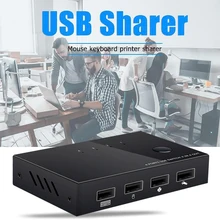 Porta 4 PCs di Condivisione USB KVM Switch Box USB 2.0 Switcher 4 Dispositivi per la Tastiera Mouse Stampante Monitor Interruttore Selettore