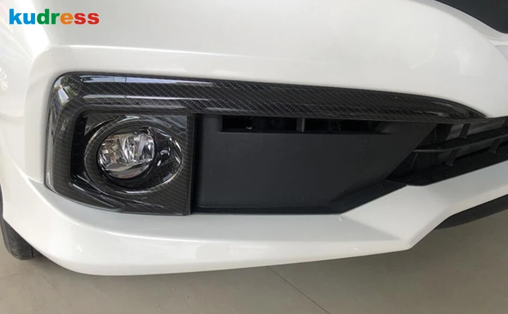 Для Honda Civic Седан 2019 углеродного волокна автомобильные передние противотуманные