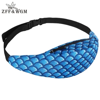 

ZFF&WGm 3D Print Shoulder Bag Fanny Pack Chest Bag Women Hip-Hop Belt Bags For Women 2020 Phone Pouch Belt Waist Bag