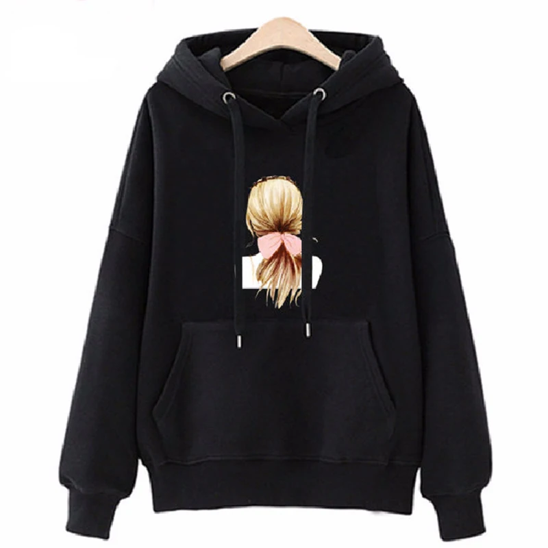 

Women Sweatshirts Ladies Causal Letter Vogue Girl Printed Hooded Sweatshirt Long Sleeve Pullover Tops Sudadera Mujer Pullover